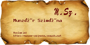 Munzár Szimóna névjegykártya